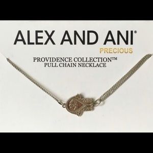 Alex and Ani Hand of Fatima pull-chain necklace